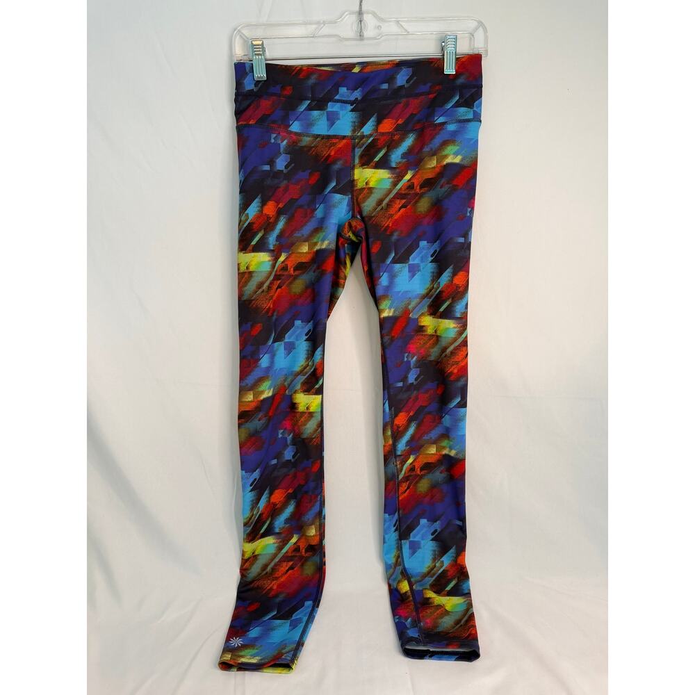 Athleta Colorburst Sonar Yoga Running Full‎ Length Tight Leggings Size SMALL